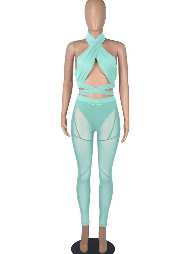 Heidi-Mode | Kollektion Von Mesh Bodysuit und Hosen Satzs