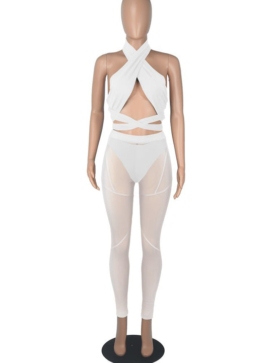 Heidi-Mode | Kollektion Von Mesh Bodysuit und Hosen Satzs