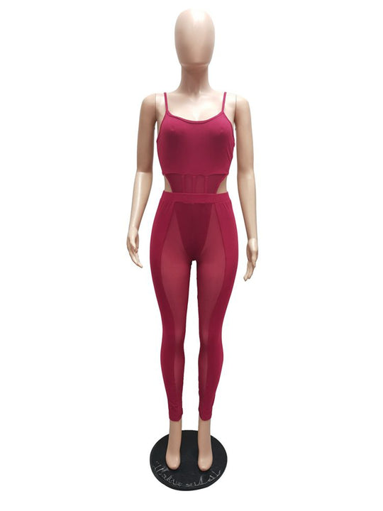 Heidi-Mode | Kollektion Von Mesh Bodysuit und Hosen Satzs