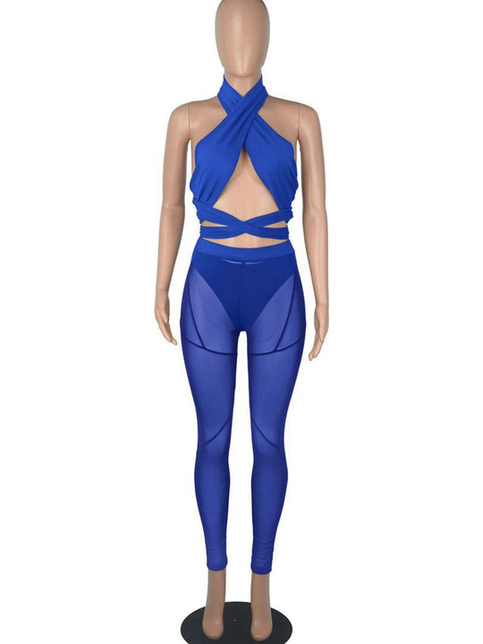 Heidi-Mode | Kollektion Von Mesh Bodysuit und Hosen Satzs