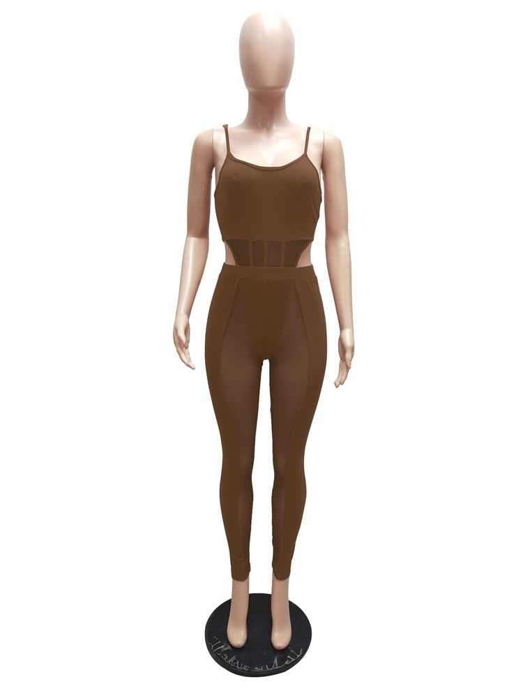 Heidi-Mode | Kollektion Von Mesh Bodysuit und Hosen Satzs