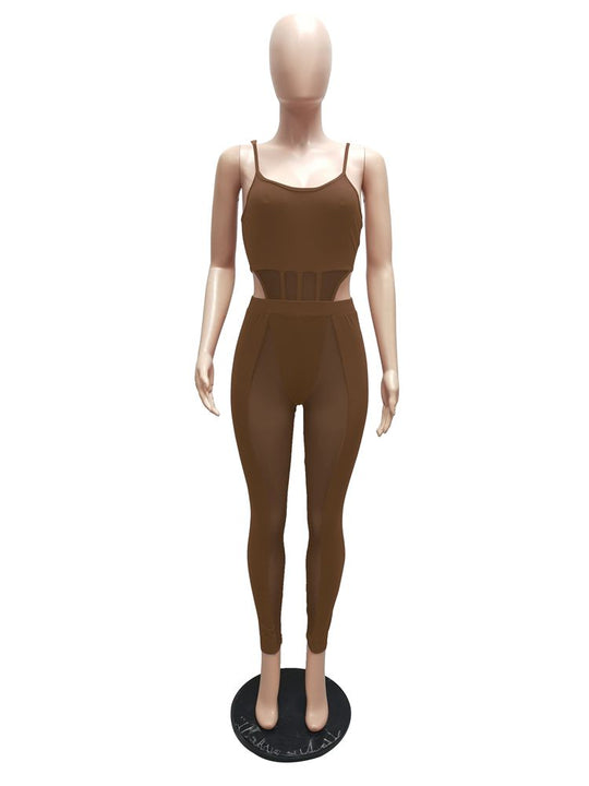 Heidi-Mode | Kollektion Von Mesh Bodysuit und Hosen Satzs