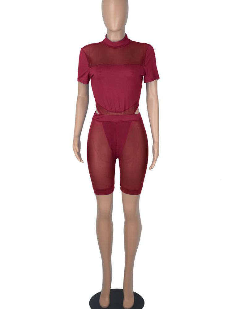 Heidi-Mode | Kollektion Von Mesh Bodysuit und Hosen Satzs