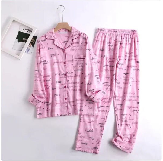 Heidi-Mode | Bequemes Damen Pyjama Satz mit Lebendigen Mustern Zweiteiler