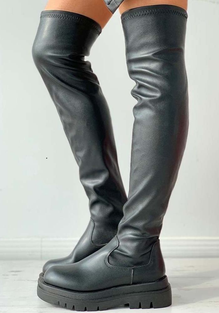 Heidi-Mode | Elegante Lederstiefel Über Dem Knie für Damen