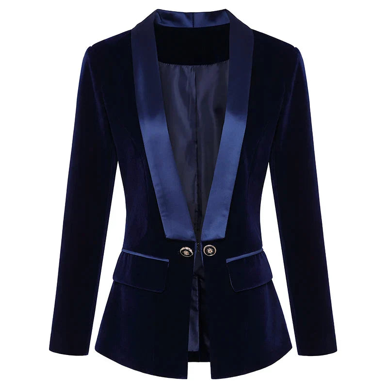 Blazer aus Samt mit Revers aus Satin