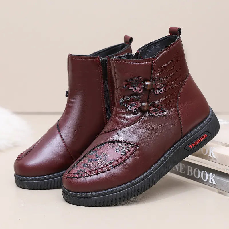 Heidi-Mode | Winter-Plüsch-Baumwolle Dicke Damen Flache Stiefel