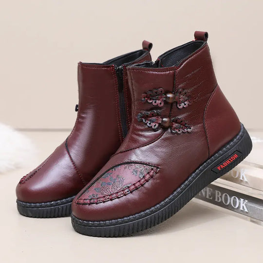 Heidi-Mode | Winter-Plüsch-Baumwolle Dicke Damen Flache Stiefel