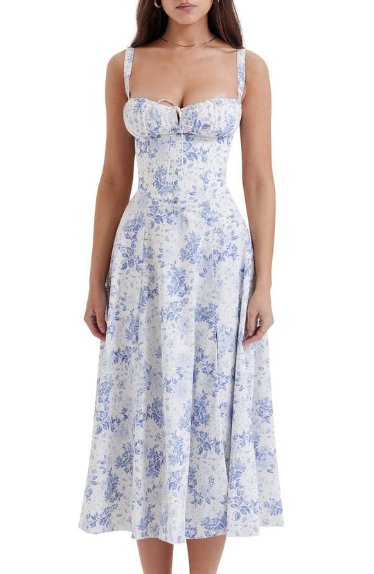 Heidi-Mode | Blumen Kleid mit Korsett