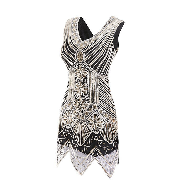 Heidi-Mode | Gatsby Kurz Kleid Schwarz & Gold