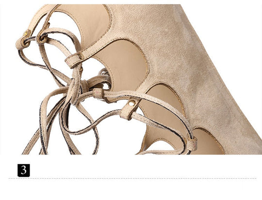 Heidi-Mode | Oberschenkels Hohe Gladiator Cross Tied High Heels