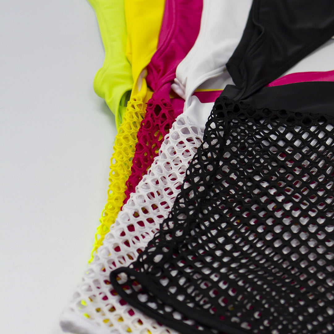 Heidi-Mode | Neon Fischernetz Hochgewicht Tanga Monokini Satzs