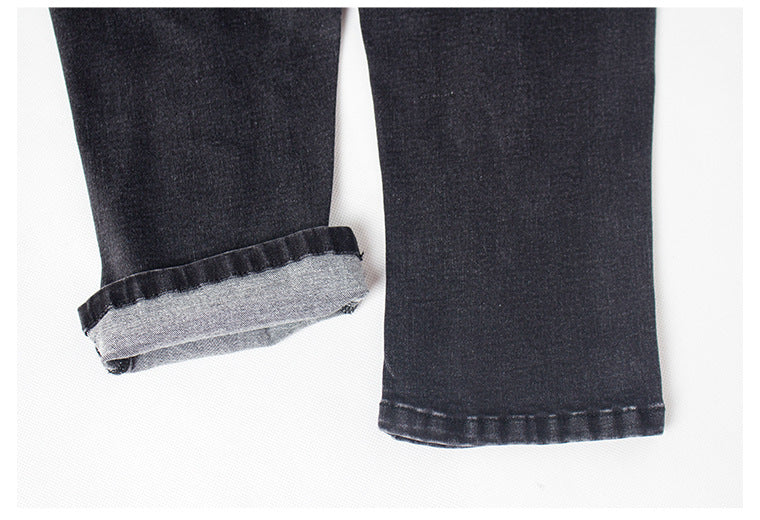 Heidi-Mode | Knielange Zerrissene Moto Jeans Shorts