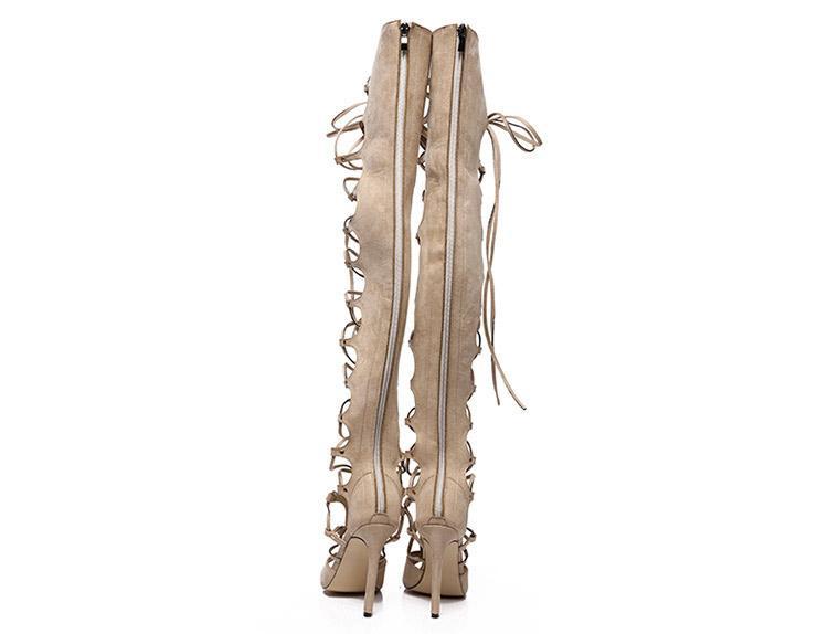 Heidi-Mode | Oberschenkels Hohe Gladiator Cross Tied High Heels