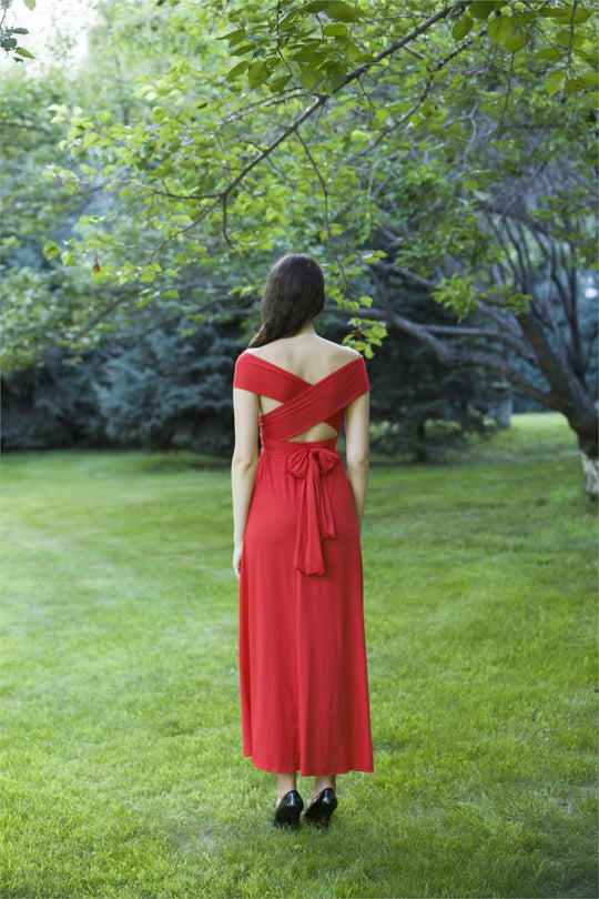 Heidi-Mode | Mehrweg Wickel Umwandlungs Boho Maxi Lange Kleider - multi Stile/farben
