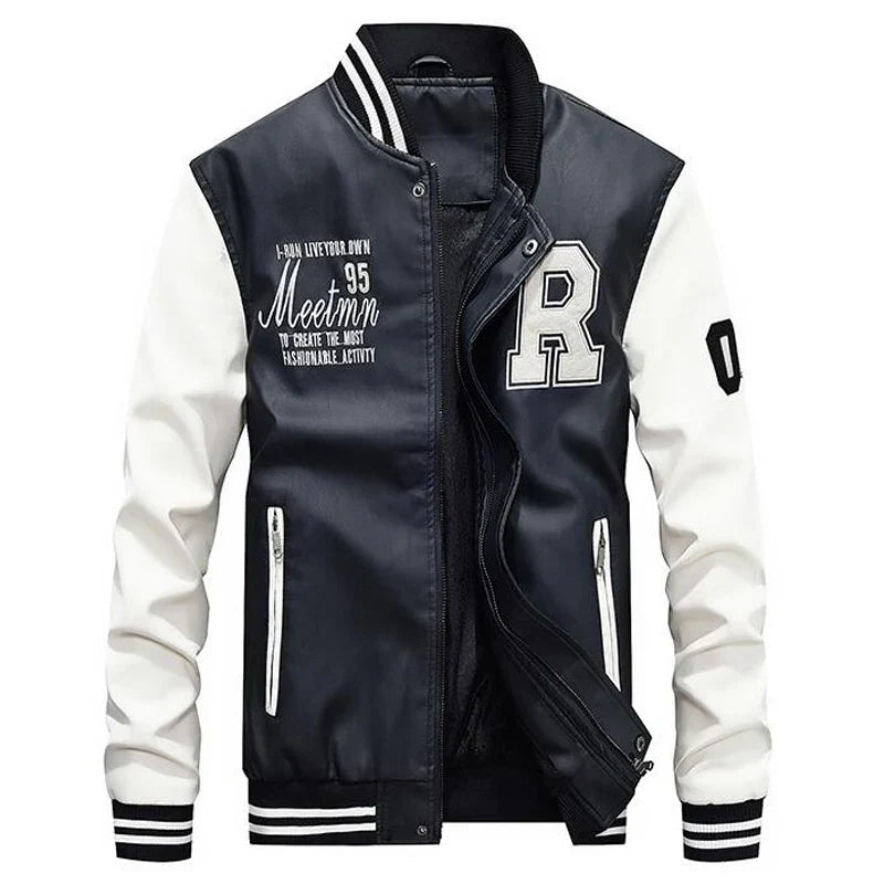 Heidi-Mode | Leder Baseballjacke Im Amerikanischen Stil