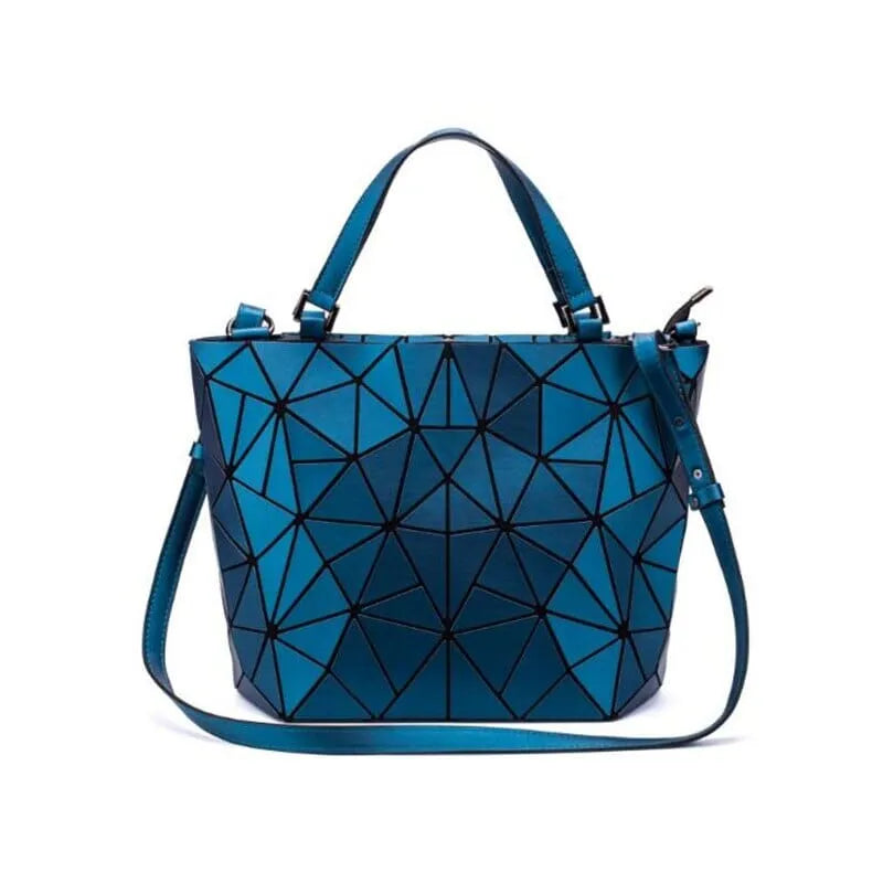 Heidi-Mode | Tasche Geometrisches Muster Blau Funktional für Die Moderne Frau