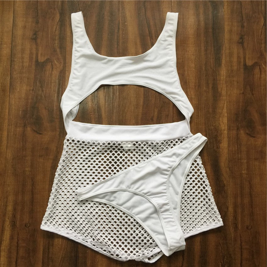 Heidi-Mode | Neon Fischernetz Hochgewicht Tanga Monokini Satzs
