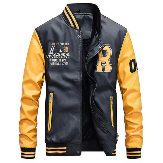 Heidi-Mode | Leder Baseballjacke Im Amerikanischen Stil