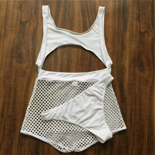 Heidi-Mode | Neon Fischernetz Hochgewicht Tanga Monokini Satzs
