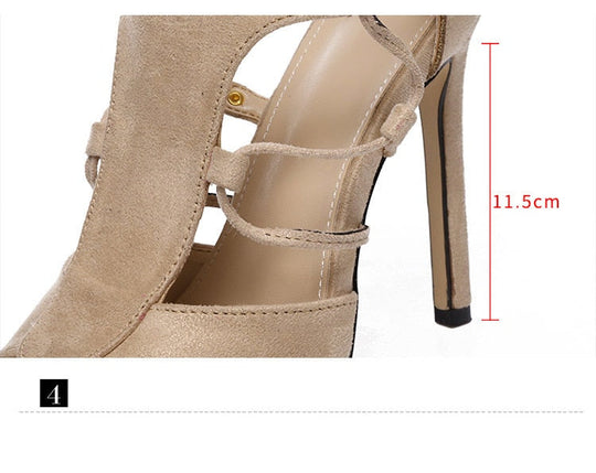 Heidi-Mode | Oberschenkels Hohe Gladiator Cross Tied High Heels