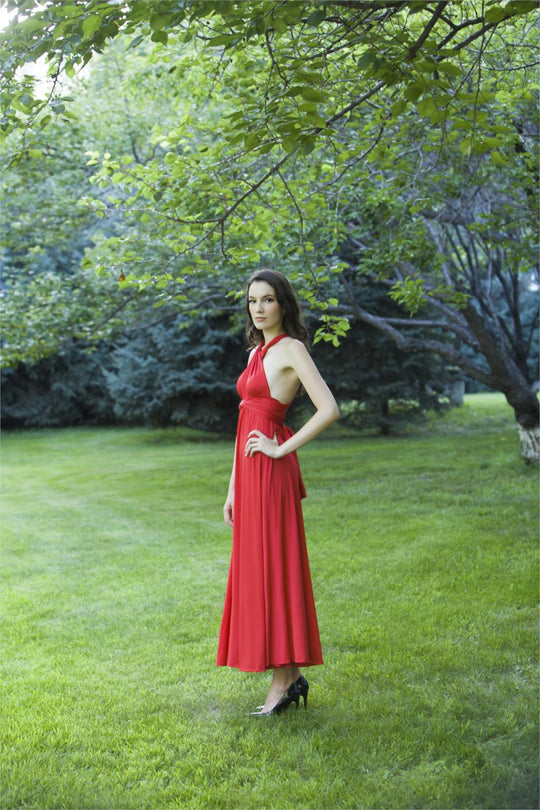 Heidi-Mode | Mehrweg Wickel Umwandlungs Boho Maxi Lange Kleider - multi Stile/farben