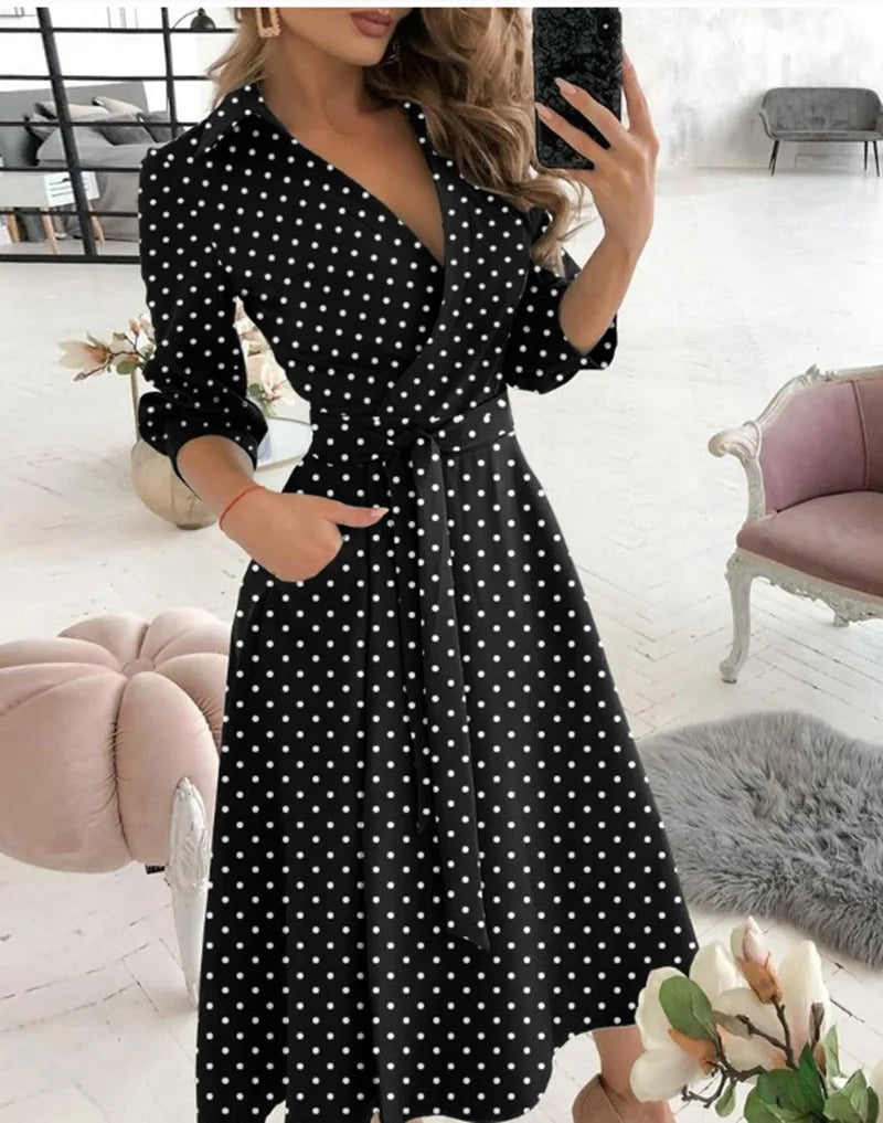 Heidi-Mode | Damen Wickelkleid mit Riemen Eleganter Schnitt, Vielseitig Tragbar