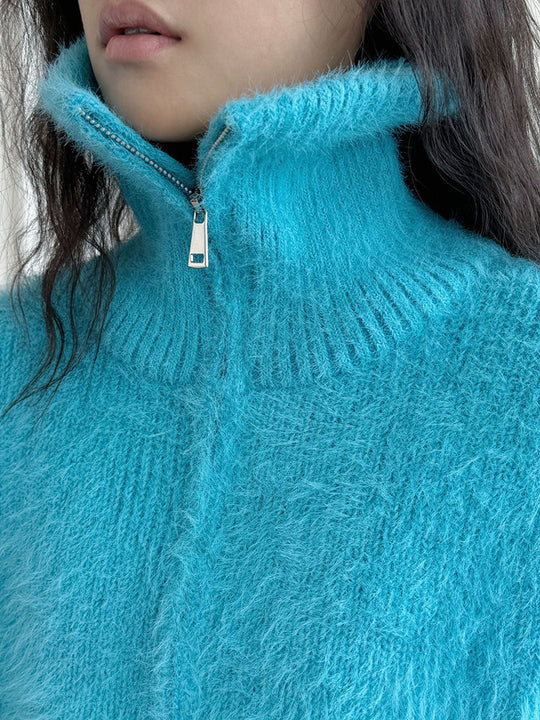 Heidi-Mode | Flauschiger Pullover mit Reißverschluss