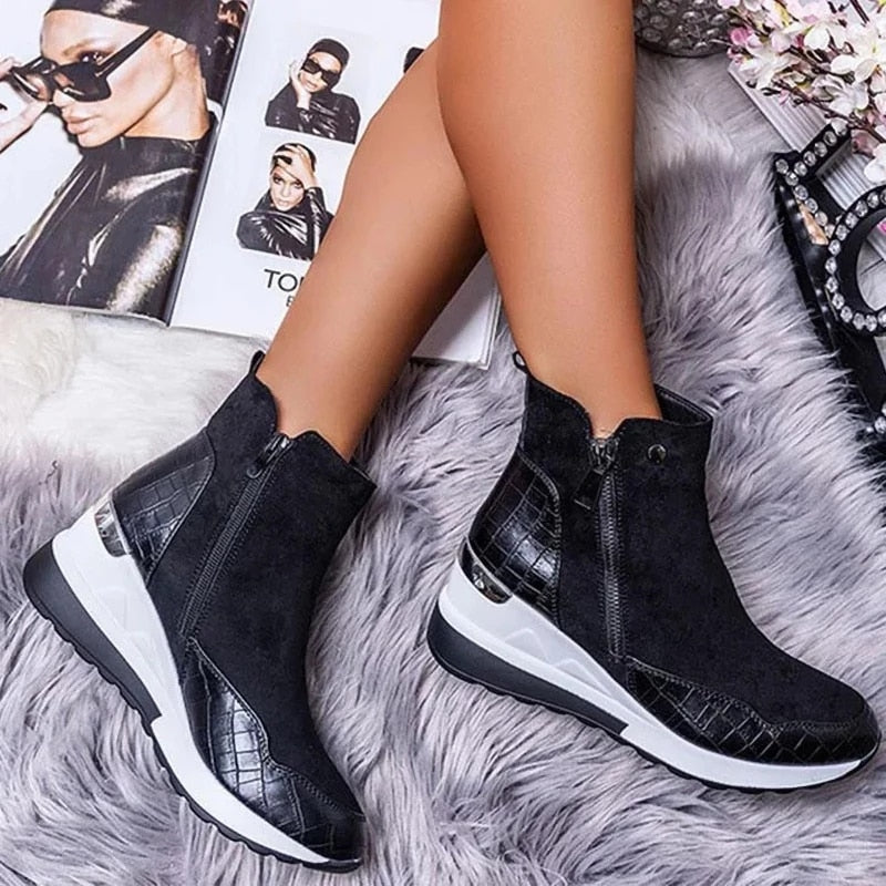 Heidi-Mode | Damenstiefel mit Absatz und Reißverschluss