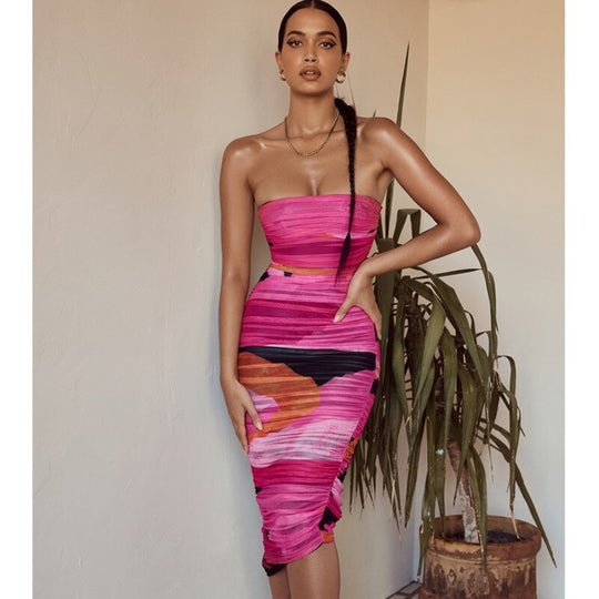 Heidi-Mode | Eng Anliegend Schulterfreies Abendkleid