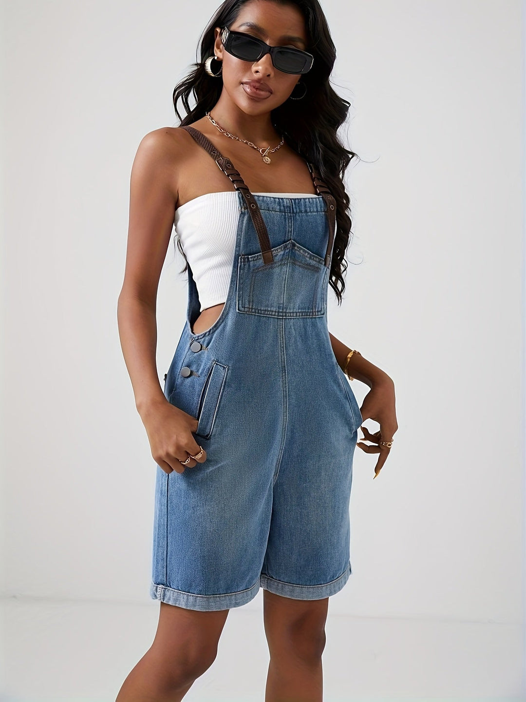 Heidi-Mode | Trendy Denim Latzhose mit Coolen Details