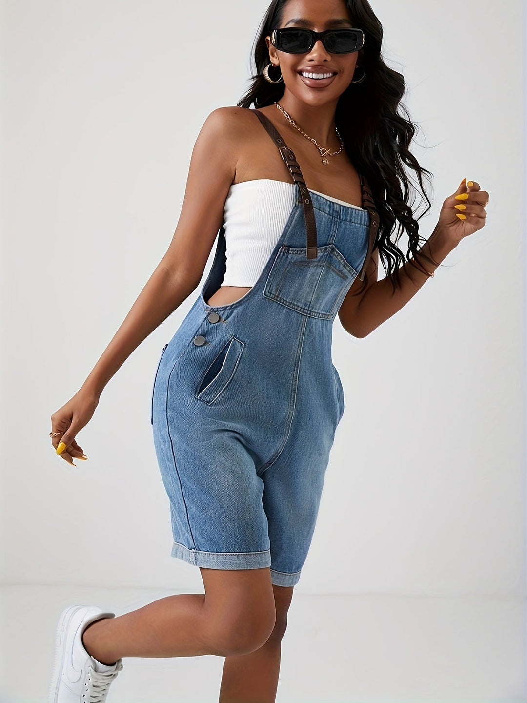 Heidi-Mode | Trendy Denim Latzhose mit Coolen Details