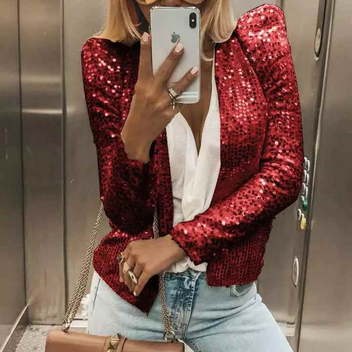 Heidi-Mode | Eleganter Pailletten Blazer für Frauen