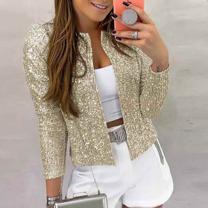 Heidi-Mode | Eleganter Pailletten Blazer für Frauen