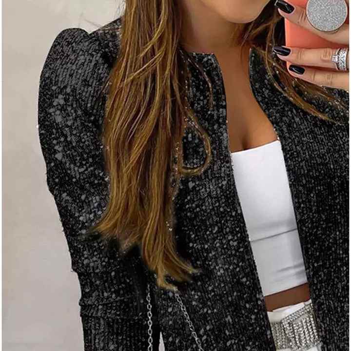 Heidi-Mode | Eleganter Pailletten Blazer für Frauen