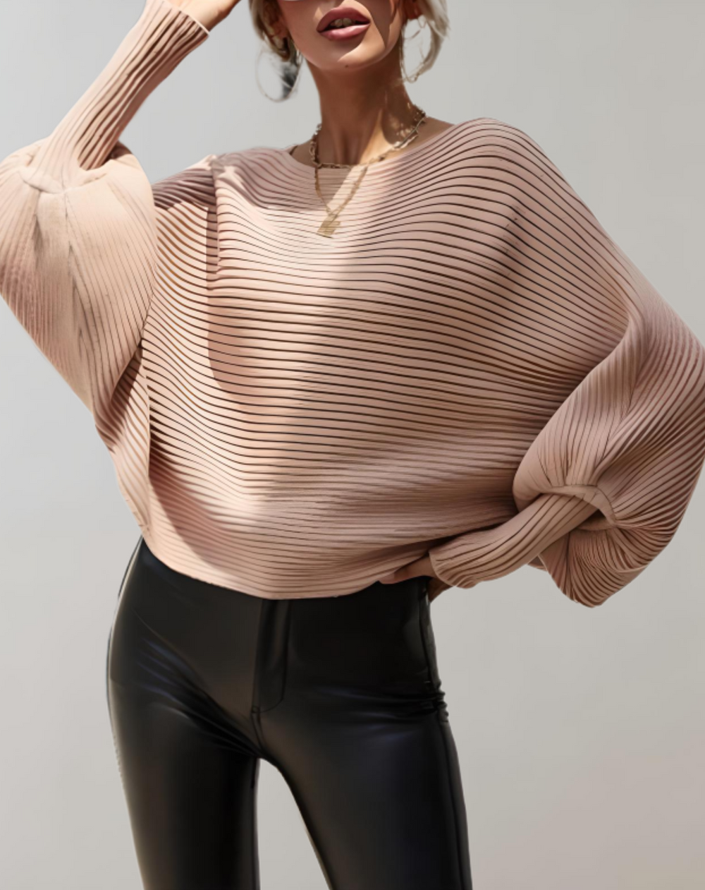 Heidi-Mode | Batwing-Ärmel Damen Strickpullover