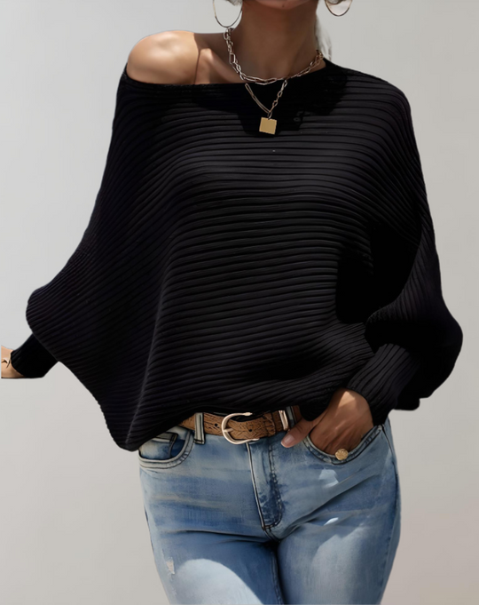 Heidi-Mode | Batwing-Ärmel Damen Strickpullover