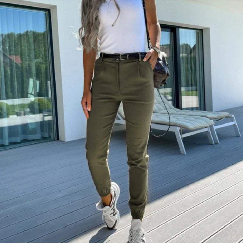 Heidi-Mode | Maßgeschneiderte Jogginghose Slim Fit Hohe Taille Elastische Bündchen Seitentaschen