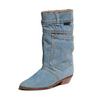 Heidi-Mode - Jeansstiefeletten mit kleinem Absatz