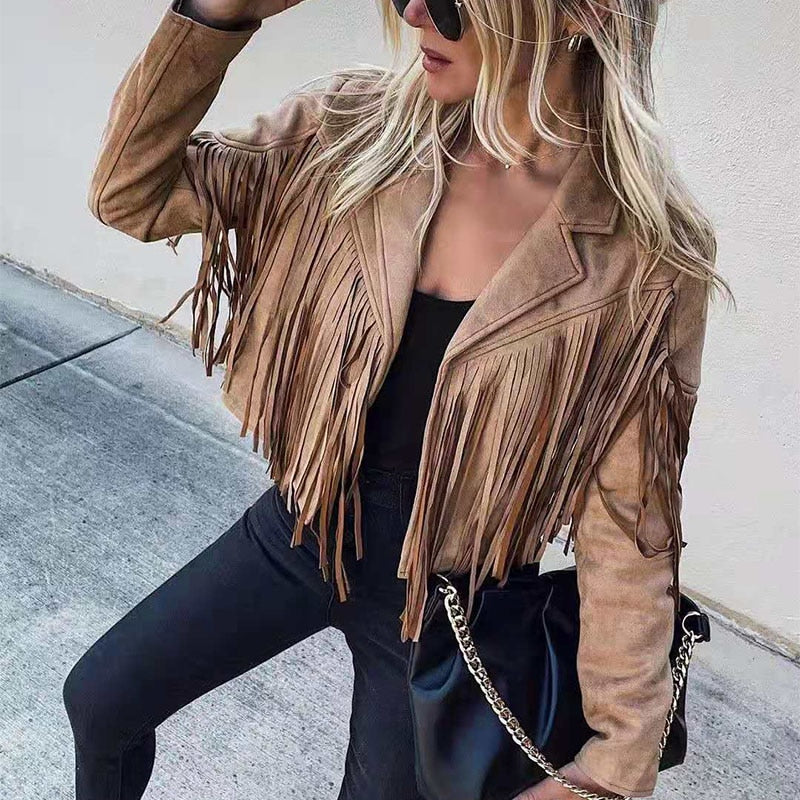 Heidi-Mode | Mode Wildleder Fransenjacke