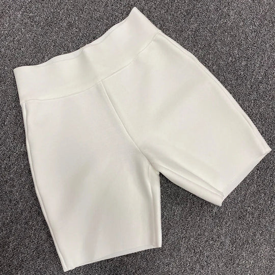 Heidi-Mode | Frauen Sport Outfit Damen Yoga Gym Fitness Schwarz Grau Weiß Laufen Rayon Bandage Shorts Hosen