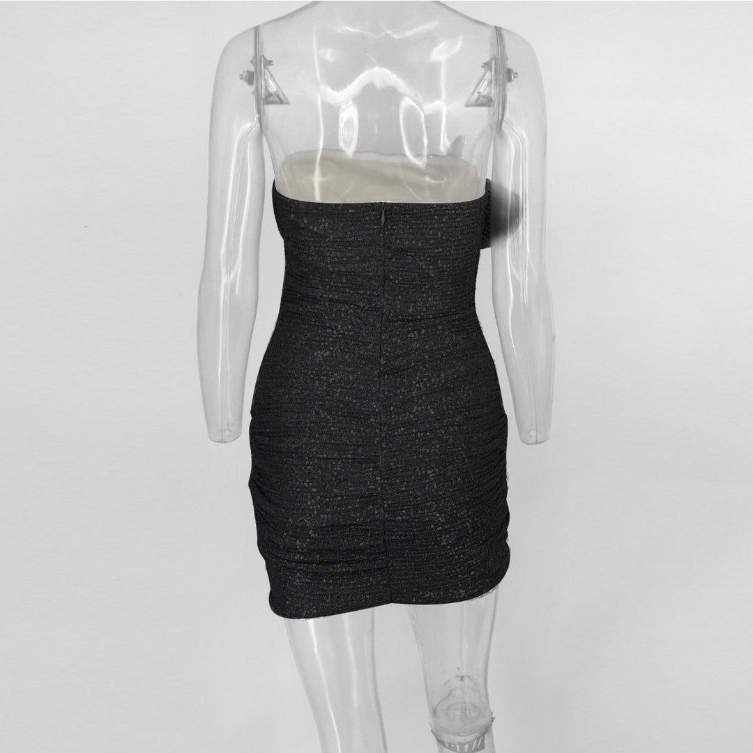 Heidi-Mode | Body Rüsche Pailletten Strapless Mini Kleider
