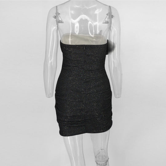 Heidi-Mode | Body Rüsche Pailletten Strapless Mini Kleider
