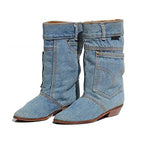 Heidi-Mode - Jeansstiefeletten mit kleinem Absatz