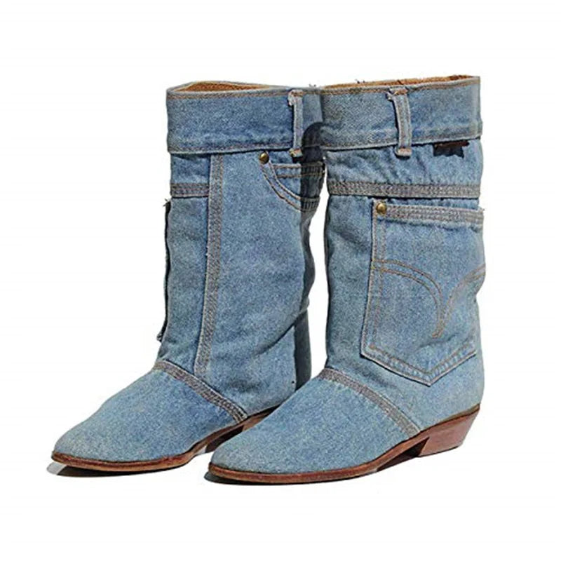 Heidi-Mode - Jeansstiefeletten mit kleinem Absatz