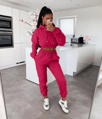 Heidi-Mode | Cropped Hoodie und Jogger Set