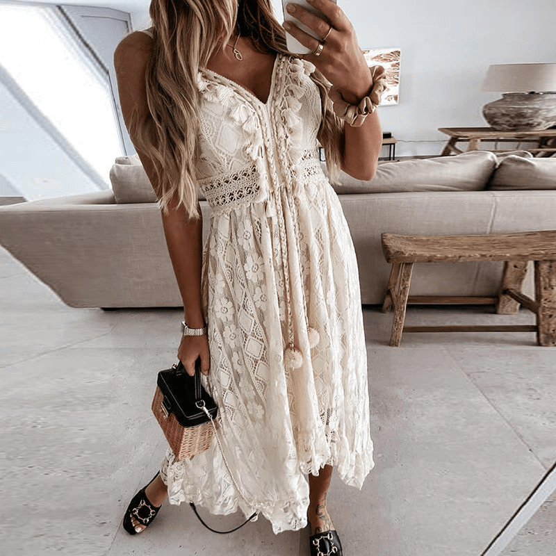 Boho-Maxi-Kleid aus Spitze