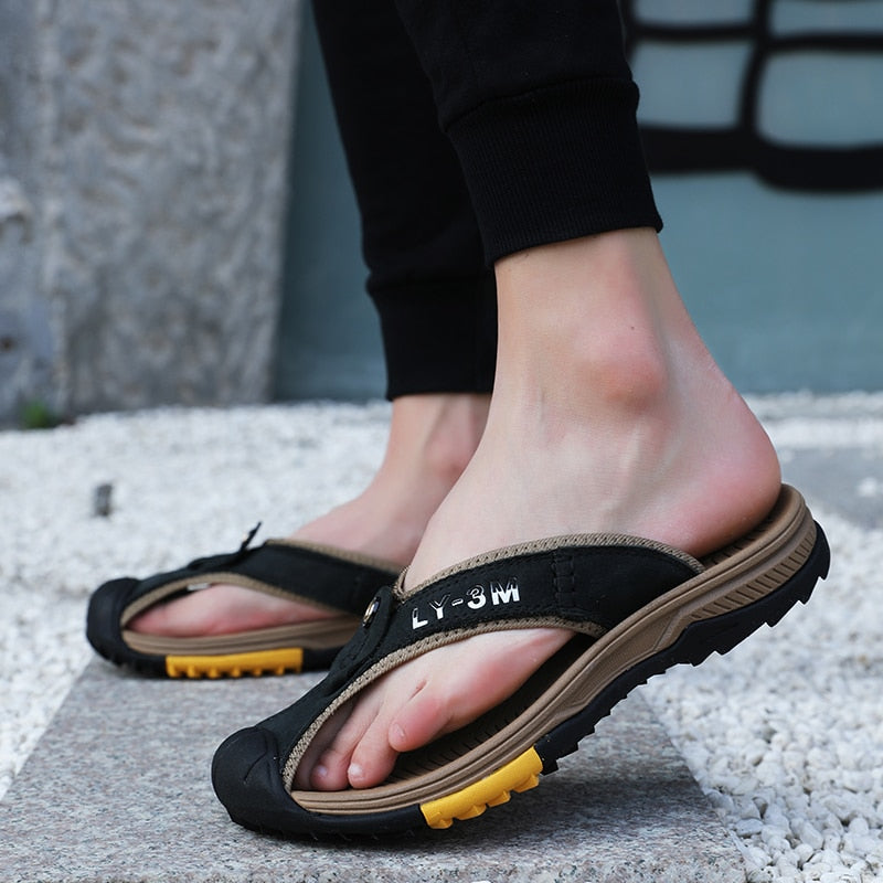 Heidi-Mode | Leder Herrensandalen