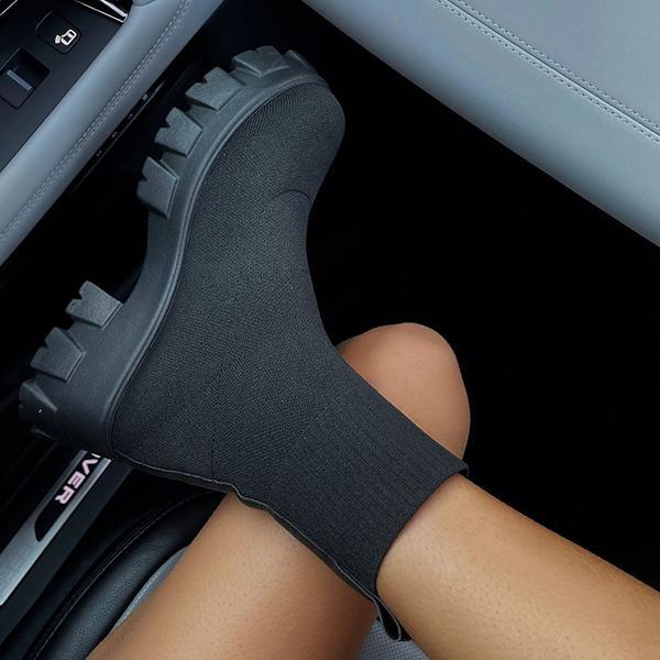 Heidi-Mode | Stiefel Socke Frau Plattform Hoch