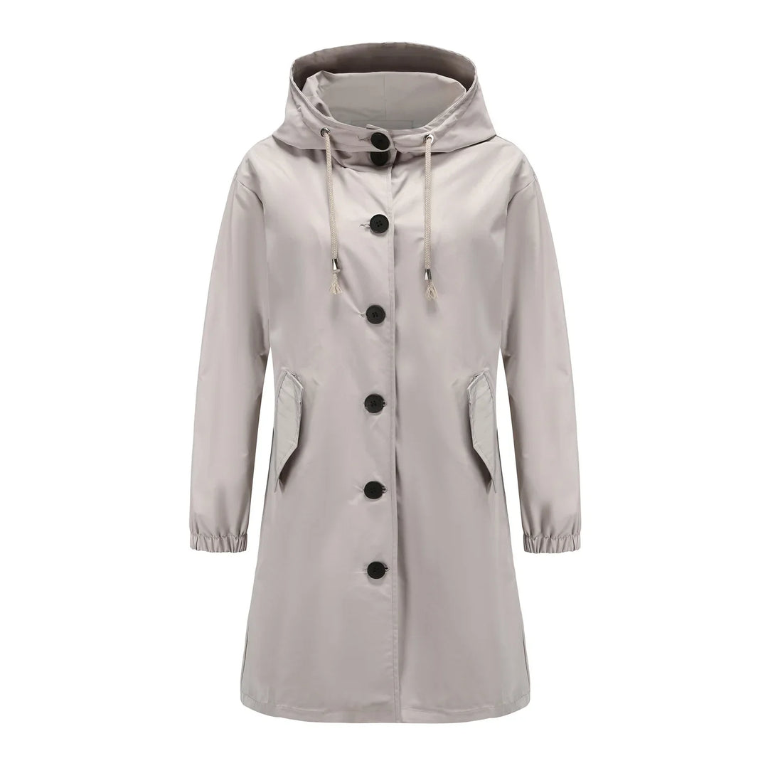 Damen-Windbreaker-Trenchcoat mit einreihigem Design